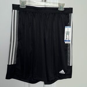 New mens Adidas Aeroready Black w/3 stripe tennis gym athletic shorts+free shirt